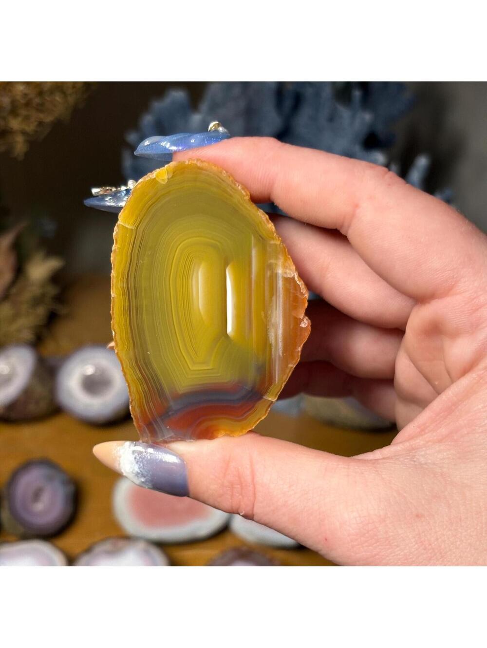 Queensland Creek Agate • Natural Australian Banded Agate Slice (Polished)